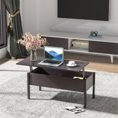 Industrial Coffee Table with Bottom Storage Shelf, Metal X-Bar Design