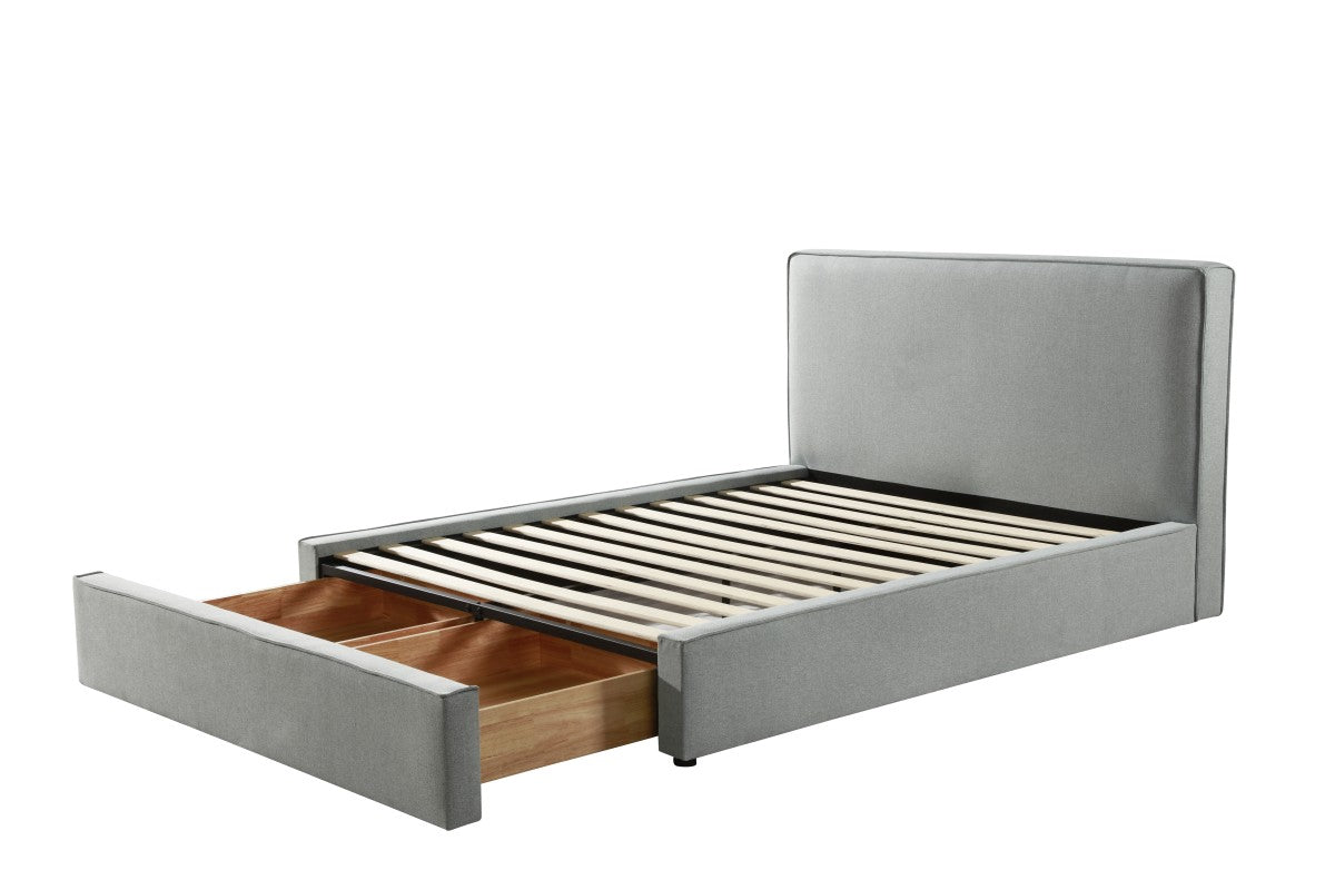 Upholstered Solid Wood Storage Bed