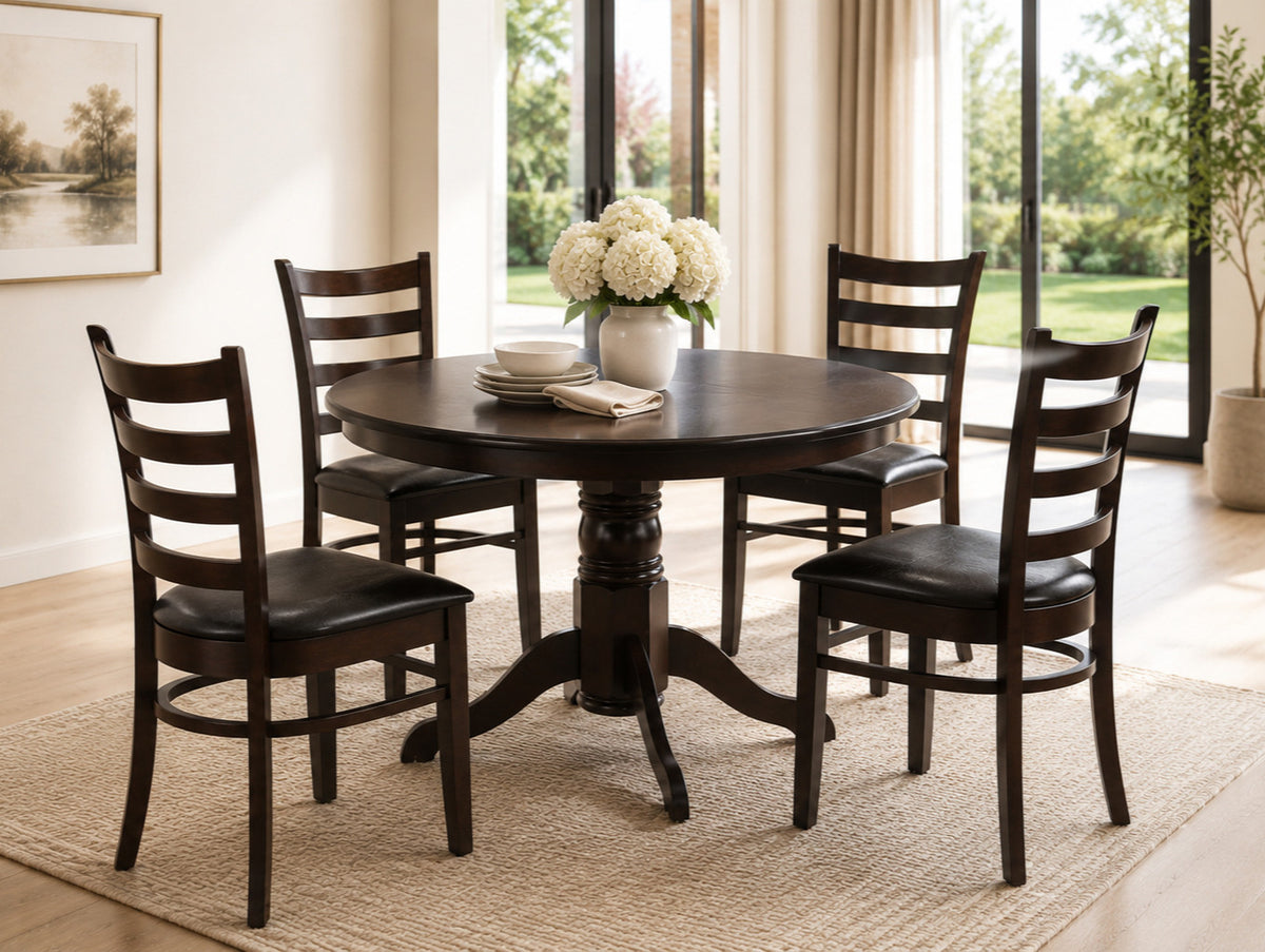 Espresso 42" Round Pedestal Dining Set