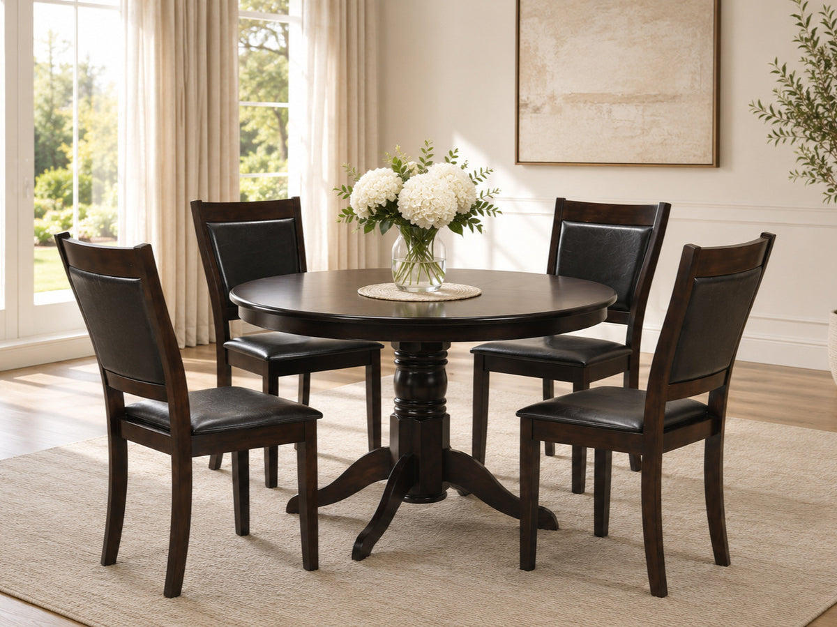 Espresso 42" Round Pedestal Dining Set