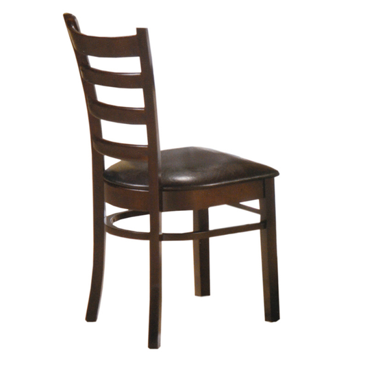 Espresso Dining Chair with Black PU Seat – Set of 2