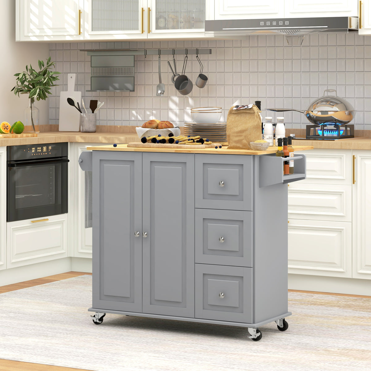 Kitchen Cart with Drop Leaf – 45"W x 36"H