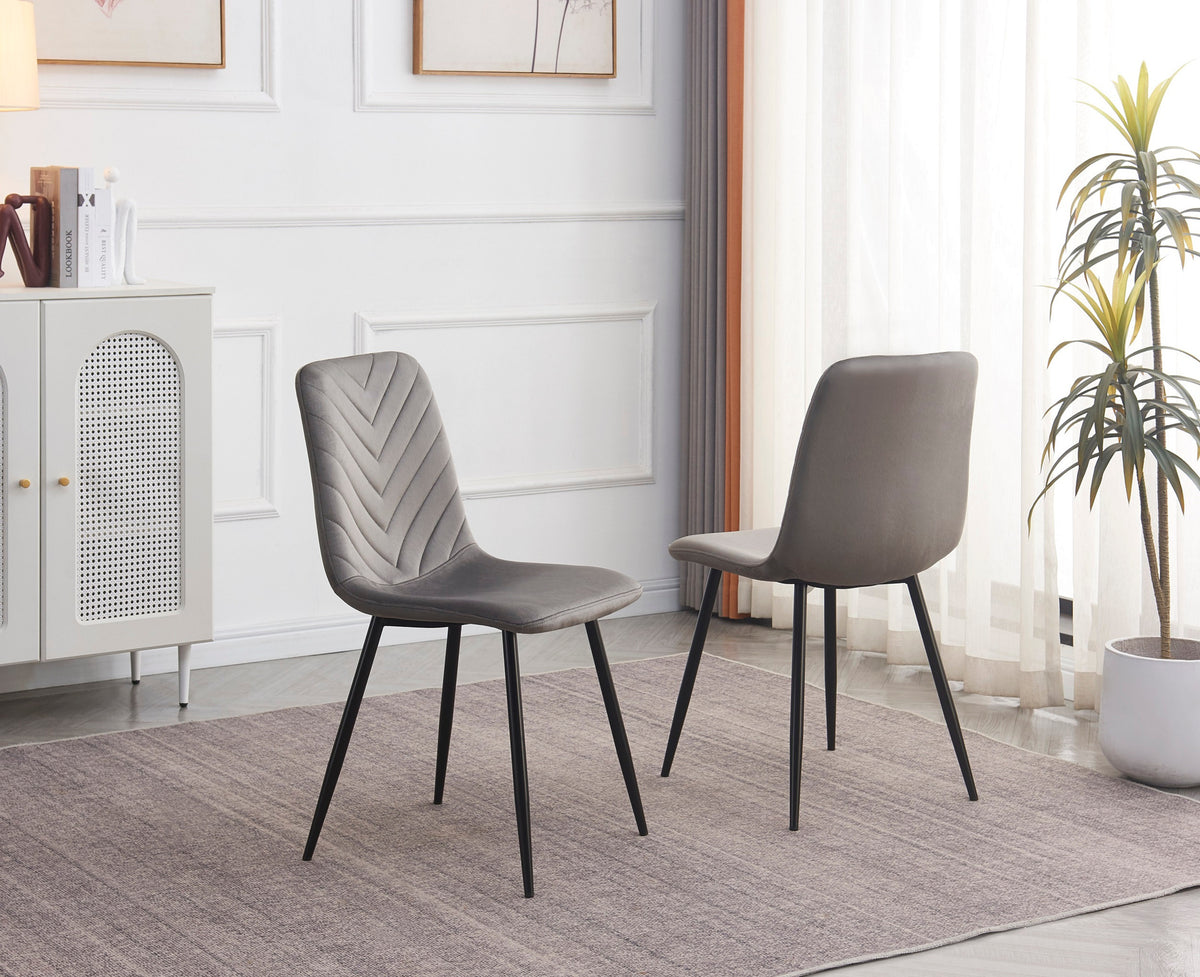 Extendable Sintered Stone Dining Set with Grey Velvet Chairs