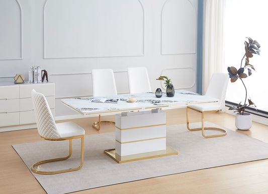 Extendable White Gloss Dining Table