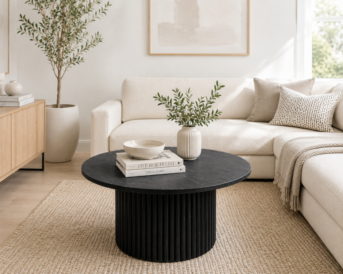 Marble Coffee Table – Black (Style 2)