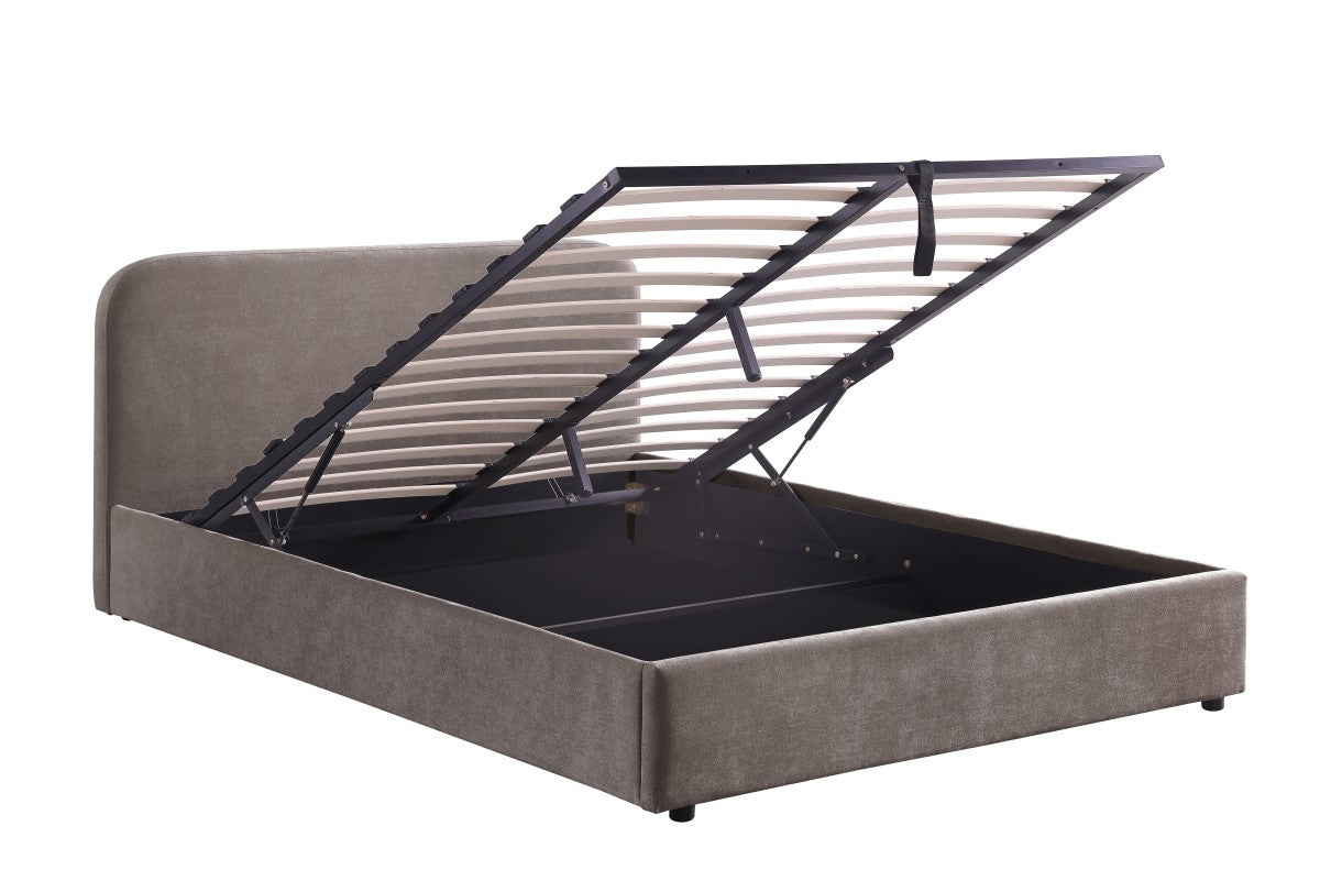 Upholstered Solid Wood Platform Storage Bed