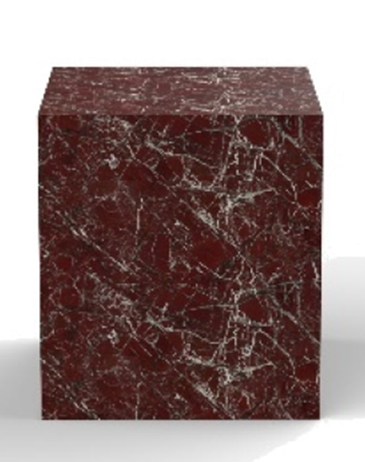 Marble Side Table – Burgundy