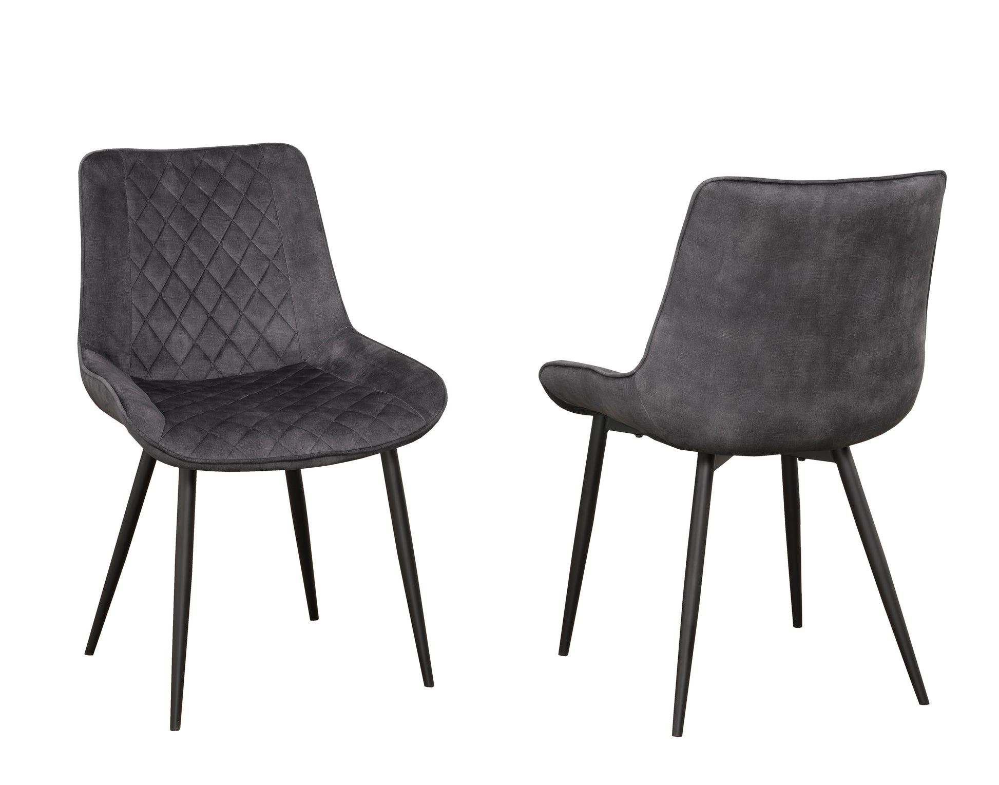 Fabian Modern Dark Grey Tufted Fabric Dining Chairs Set of 2