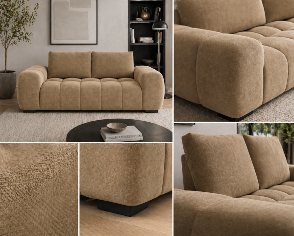 Zara Sofa Taupe 86‑In Length 40‑In Width 32‑In Height