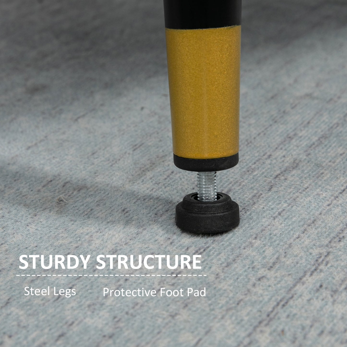 HOMCOM Grey Upholstered Accent Chair, Button Tufted Fabric Armchair, Steel Legs