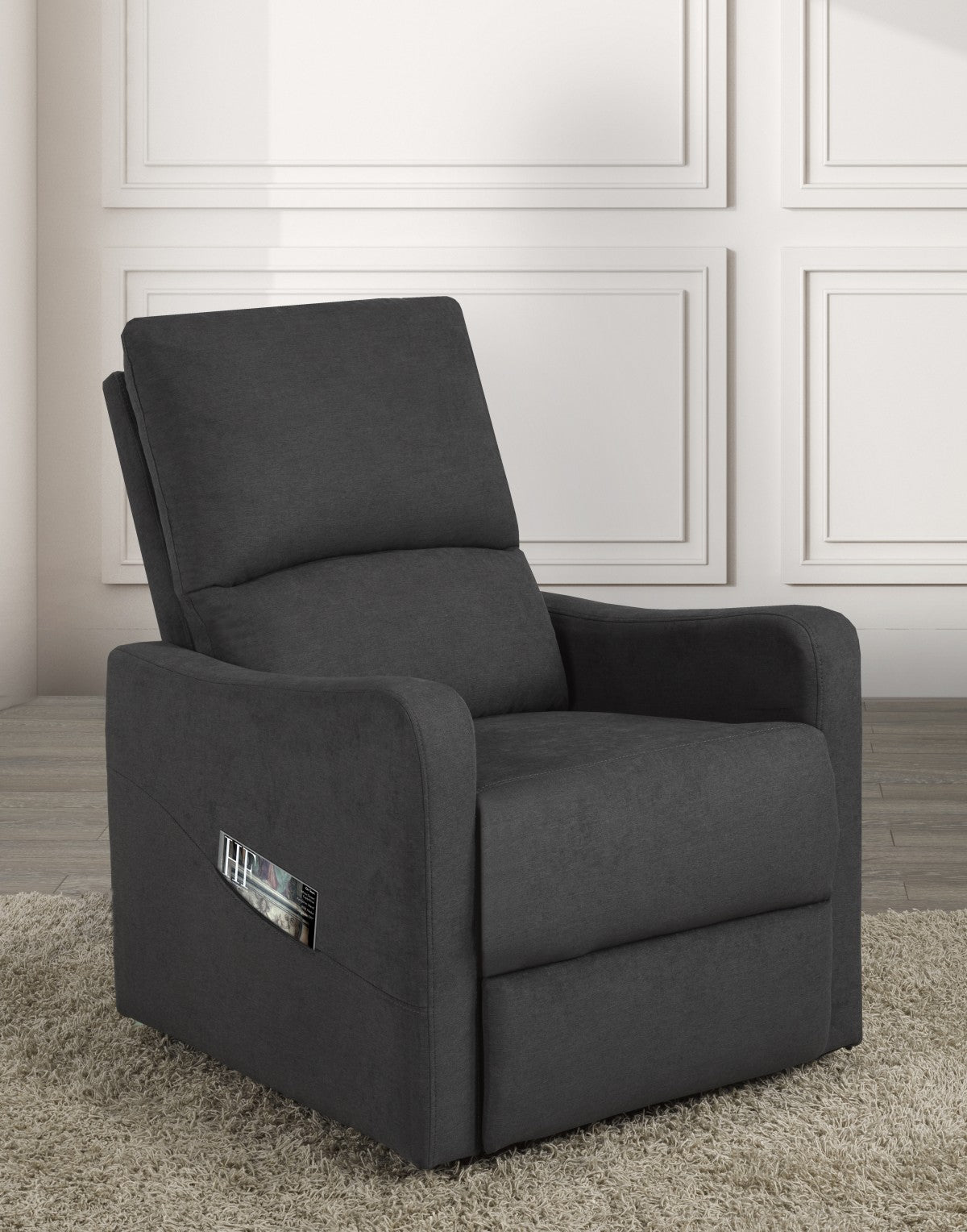 Upholstered Power Recliner Lift Chair – Dark Grey (Style 2)