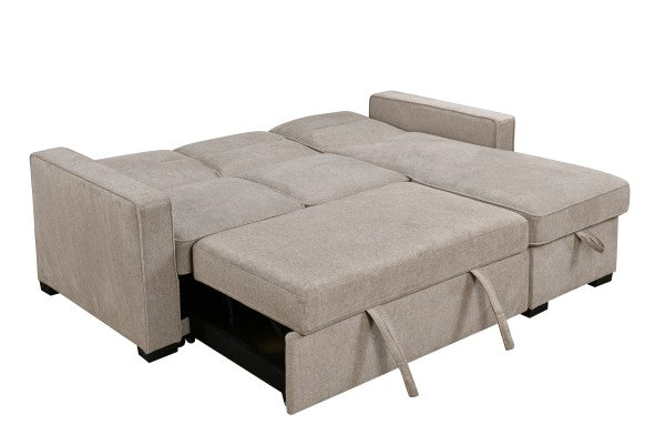 Brassex Sectional Sleeper Taupe Reversible Chaise