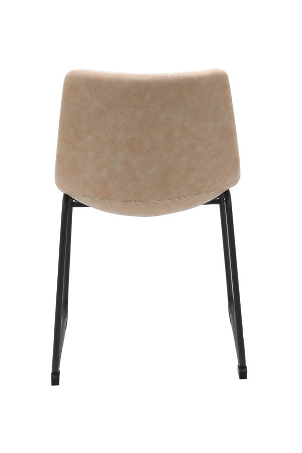 Dining Chair Set of 2 Vintage Beige