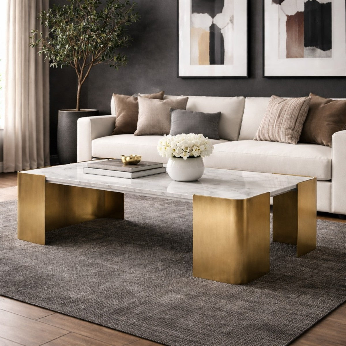 Marble Coffee Table – Gold