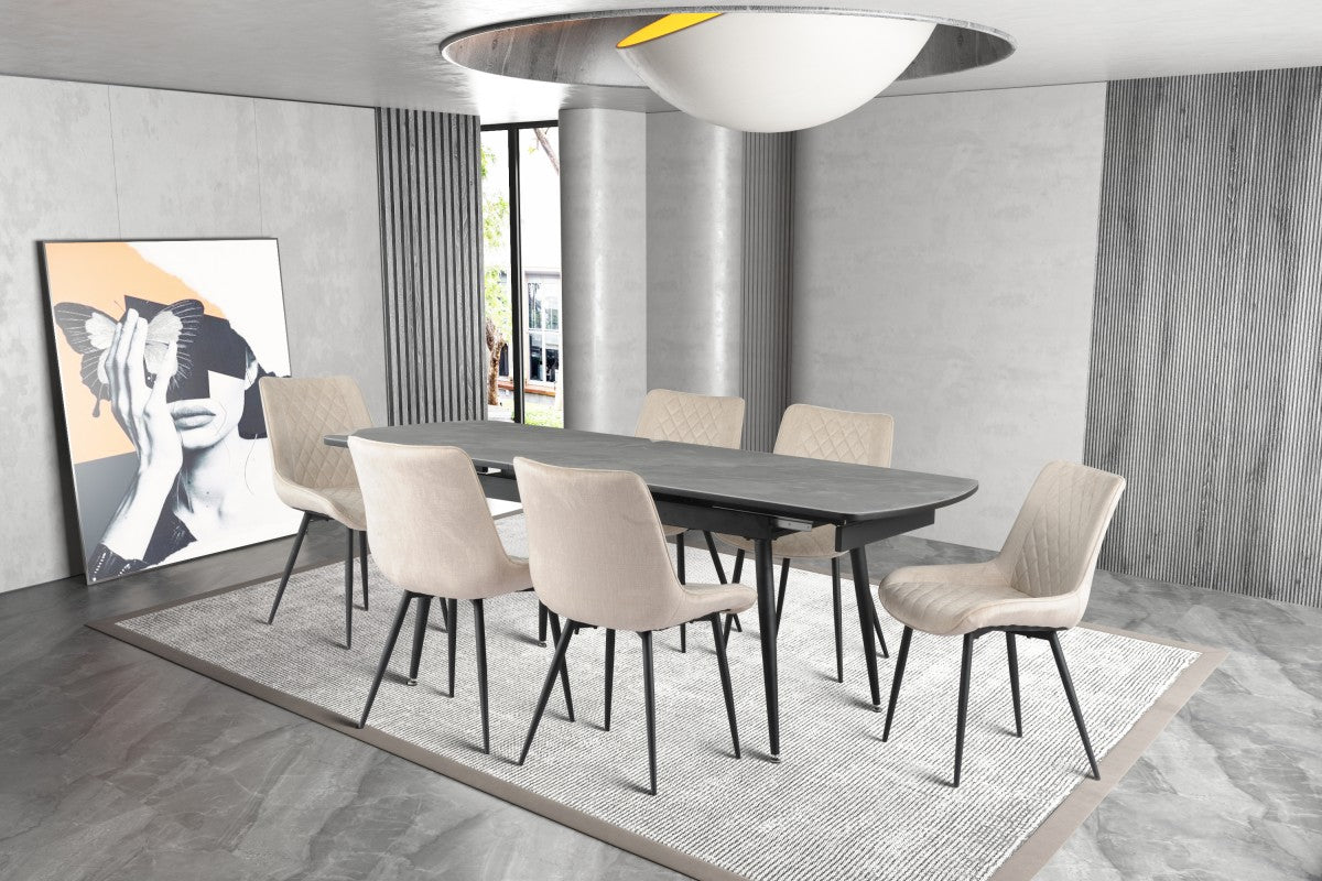 Extendable Dining Table – Dark Grey