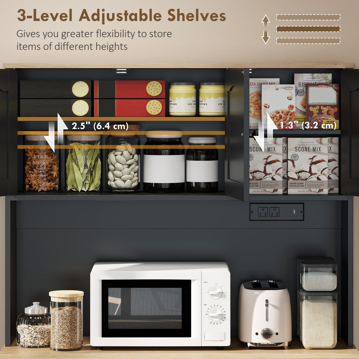 Pantry Cabinet with Charging Station – 39"W x 68"H