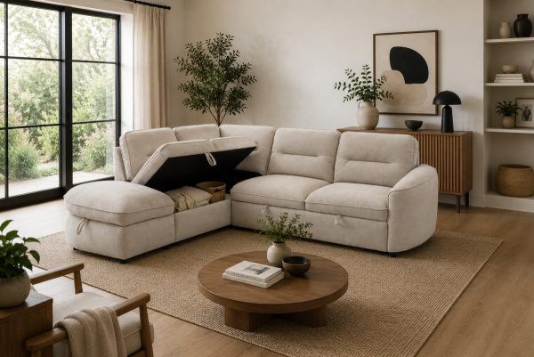 LHF SECTIONAL SLEEPER - BEIGE