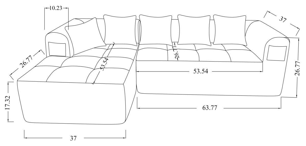 Sectional – Taupe (Style 3)