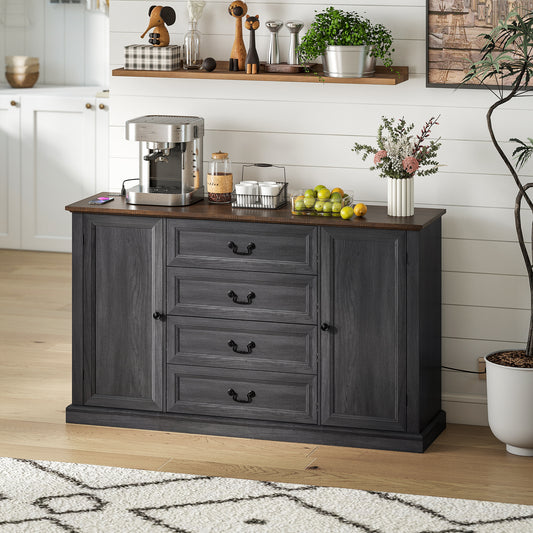 Farmhouse Sideboard with Charging Station – 58"W x 34"H
