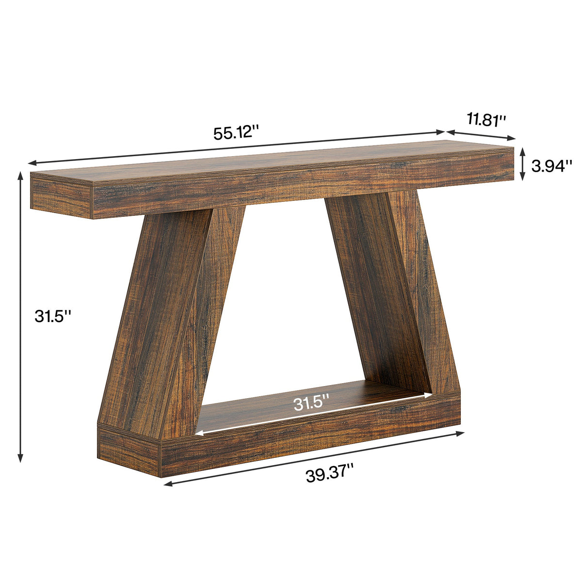 55" Console Table, Farmhouse EntryWay Sofa Table with Storage