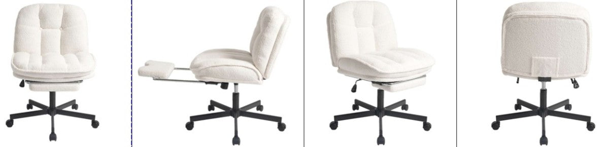 Upholstered Swivel Office/Task Chair – White