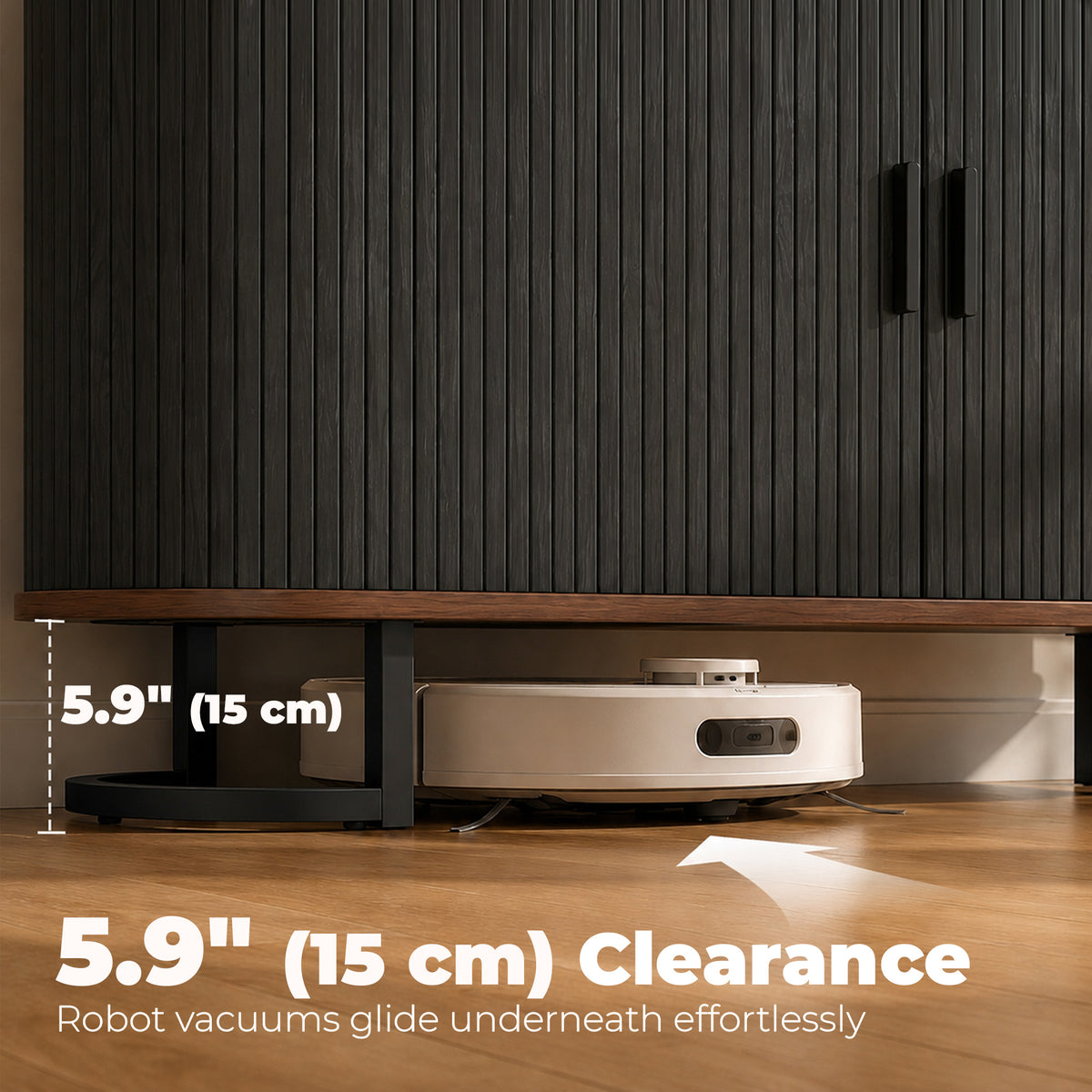 Modern Coffee Bar Cabinet with Sliding Doors and Adjustable Shelves – 55"W x 30"H