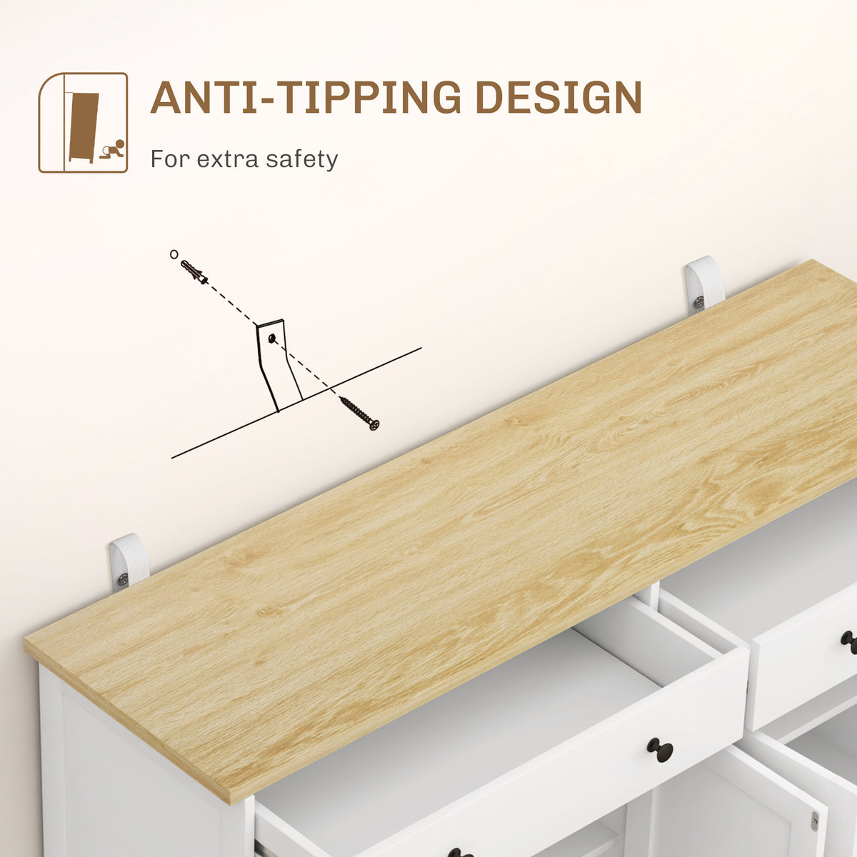 Buffet Cabinet with Storage Drawers – 55"W x 34"H