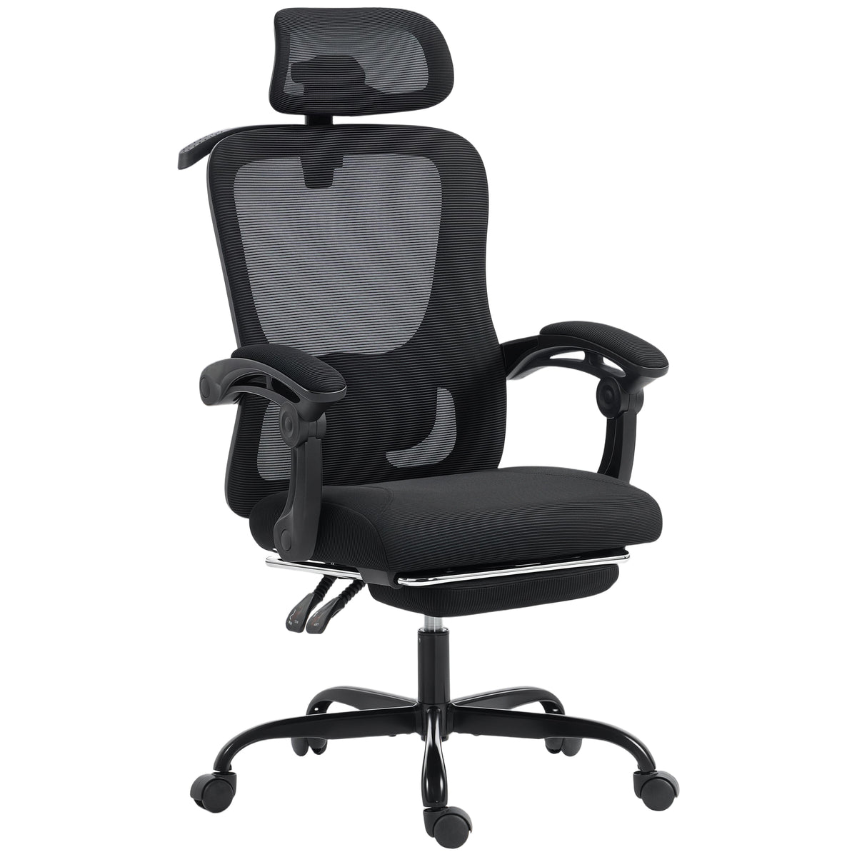 Office Chair, Ergonomic Mesh Computer Desk Chair with Adjustable Headrest, Black