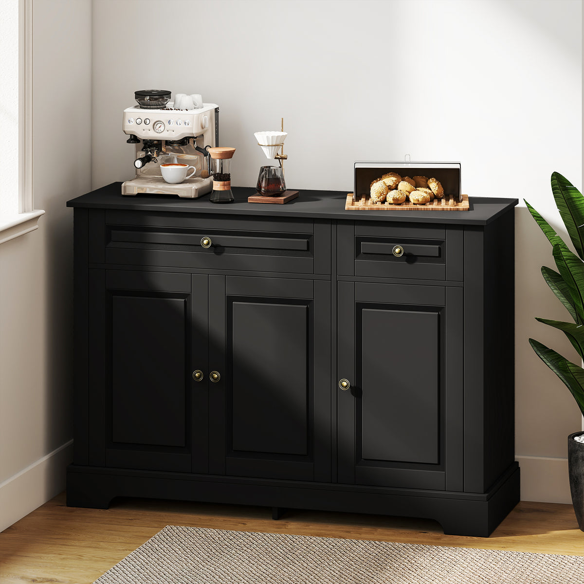 Buffet Cabinet with 2 Drawers and Adjustable Shelves – 45"W x 32"H