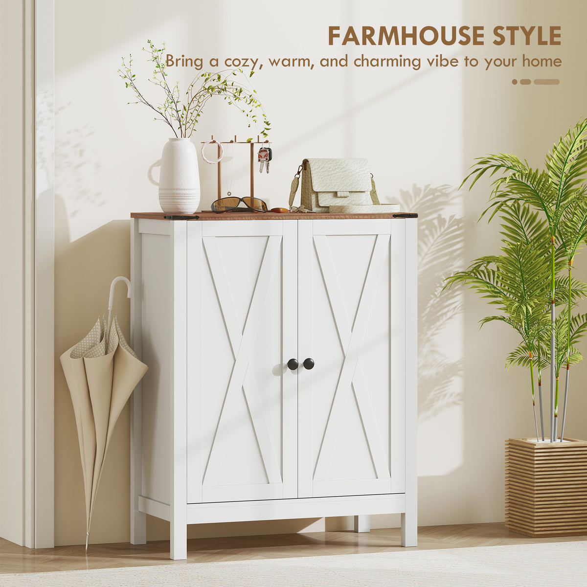 Shoe Cabinet with Barn Doors – 30"W x 39"H