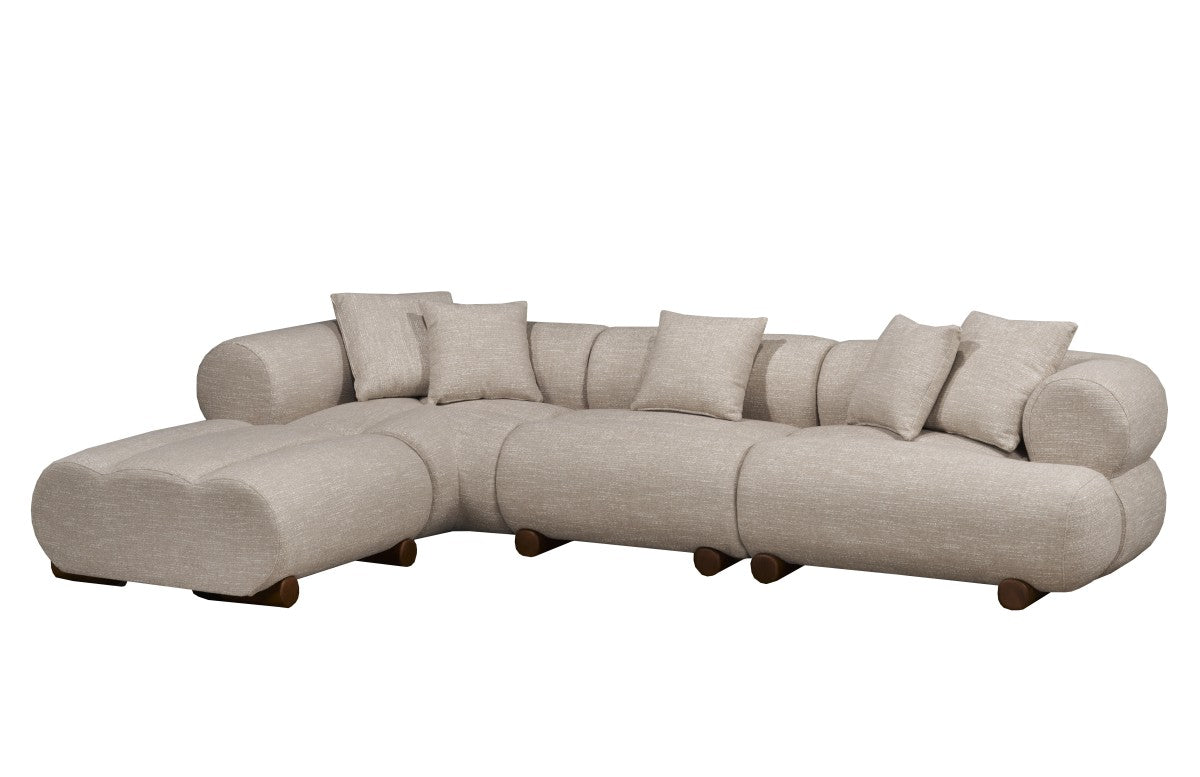 Curved Solid Wood Sectional