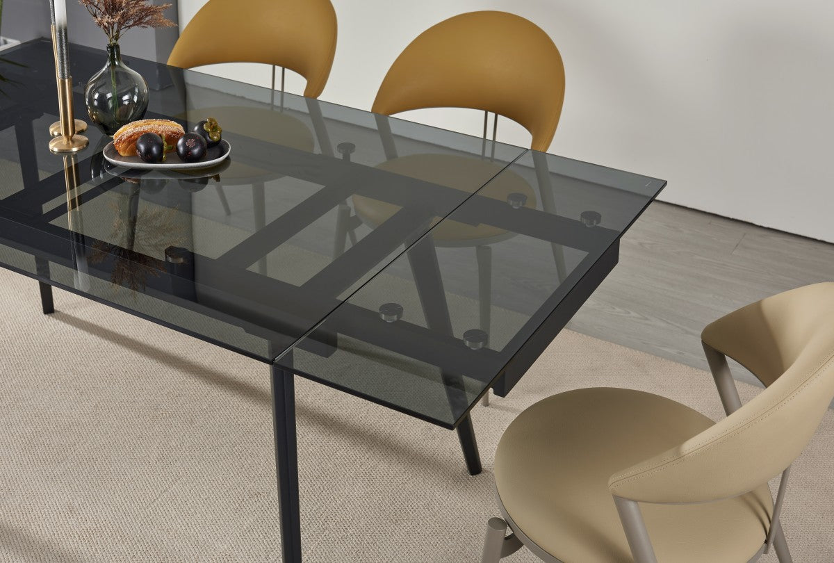 Glass Extendable Dining Table – Black