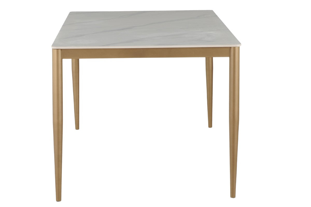 Ceramic Dining Table – White/Gold