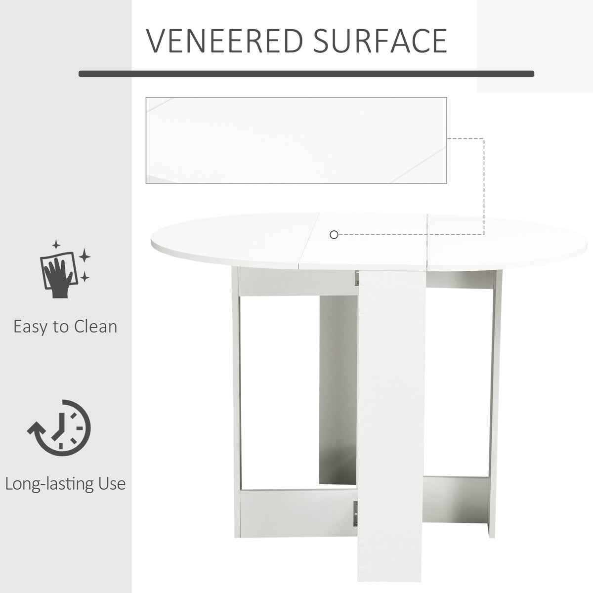 41" Oval Drop Leaf Folding Dining Table for Small Spaces