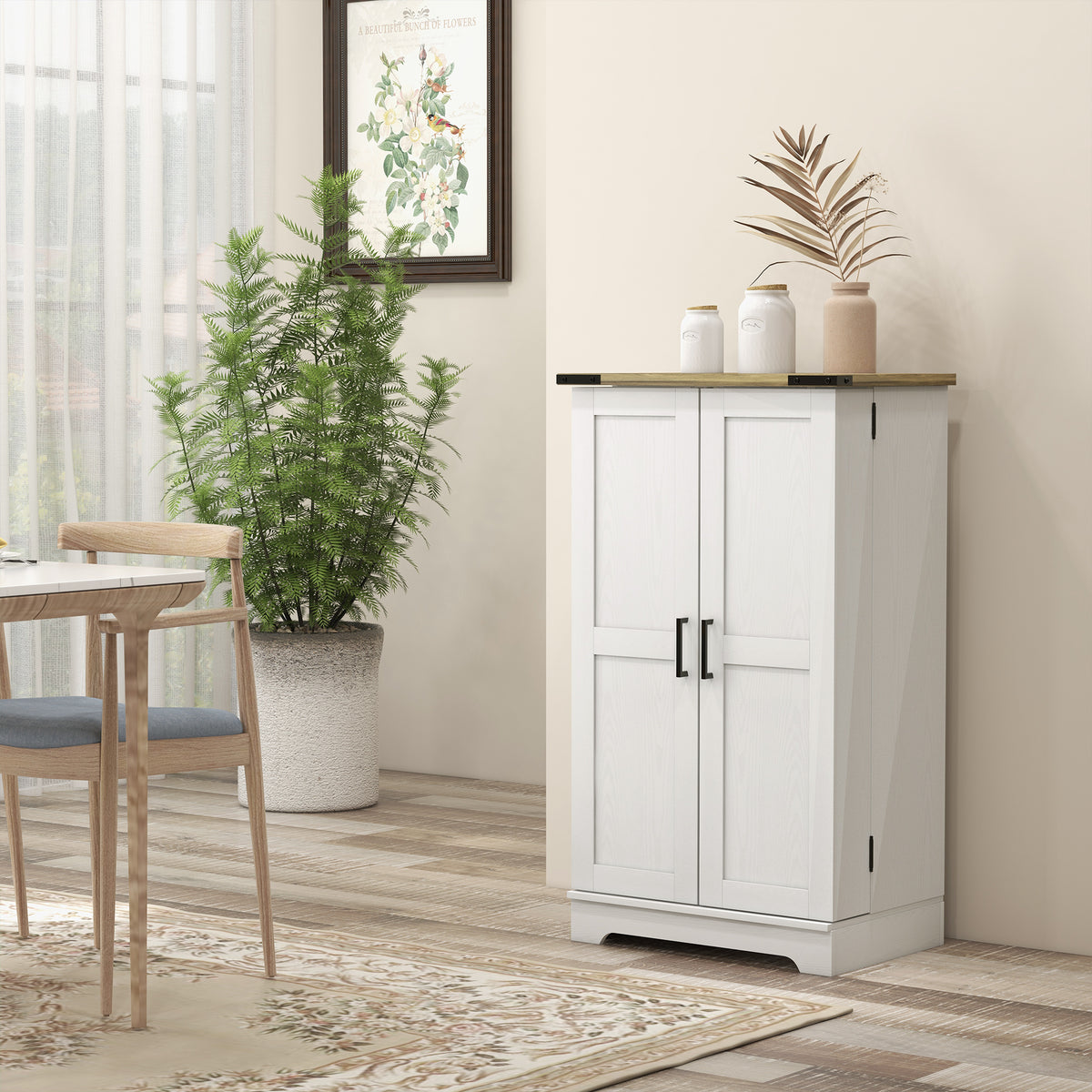 Kitchen Pantry Cabinet with Doors and Adjustable Shelves – 24"W x 39"H