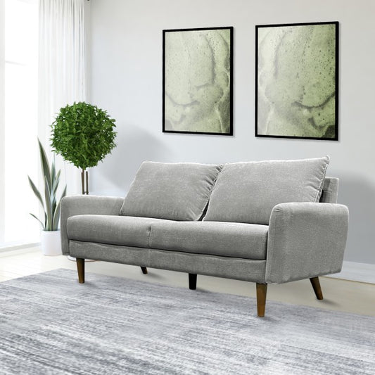 Ellison Modern 3-Seater Dark Grey Sofa | Durable Polyester Fabric & Splayed Legs
