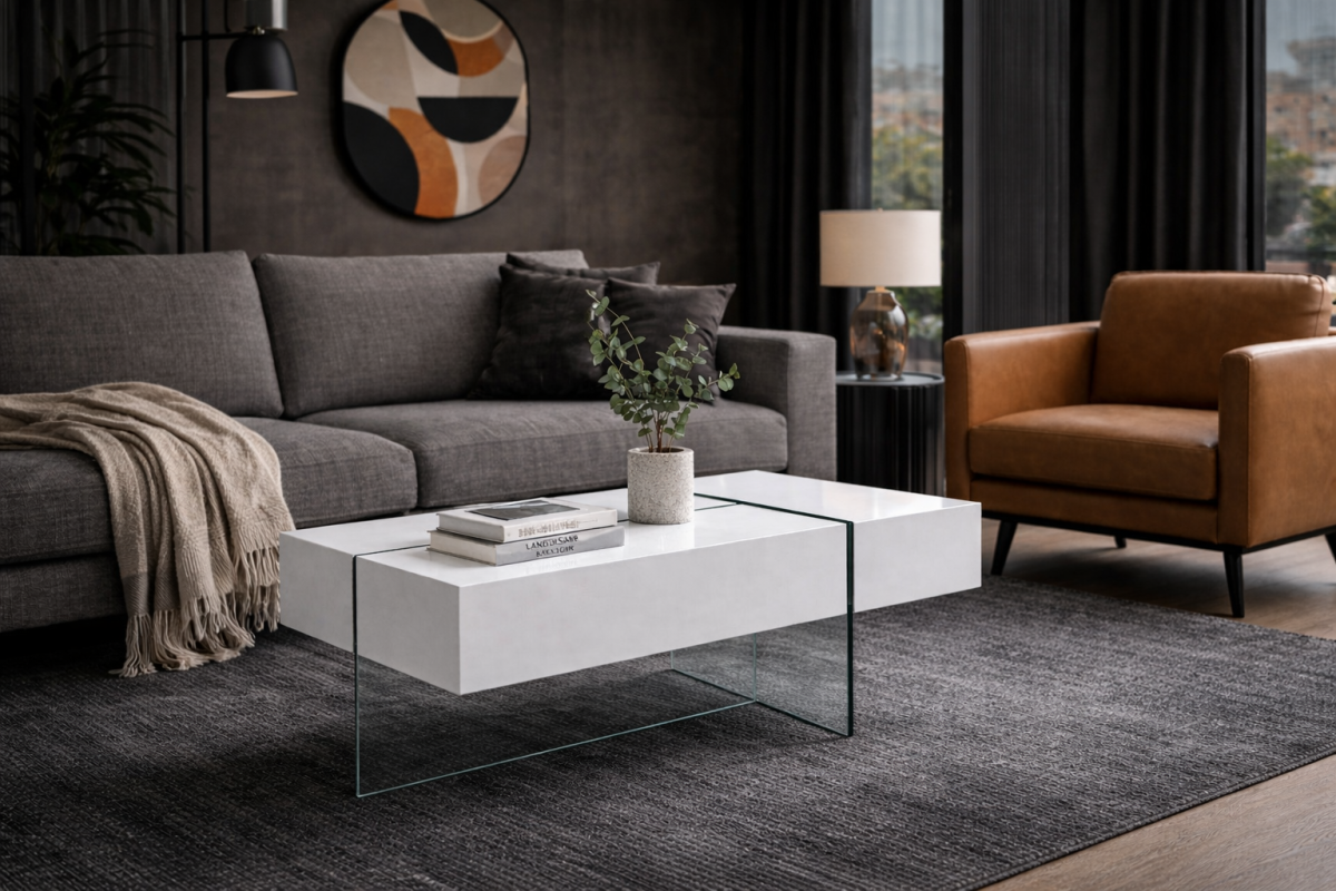 Glass Coffee Table – White