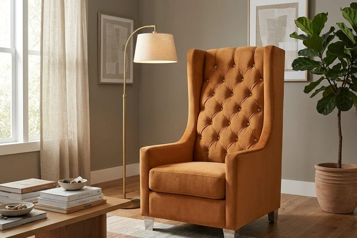 Angel Custom Accent Chair in a living room