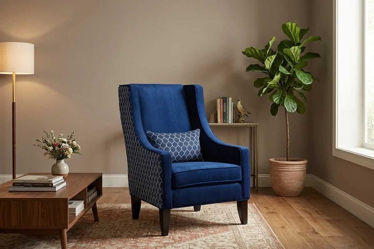Aspen Custom Accent Chair in a living room