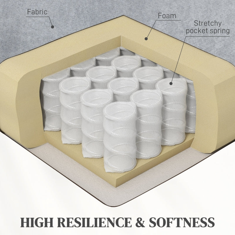 HOMCOM Grey Push Back Recliner with Vibration Massage and Footrest