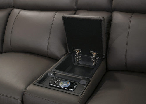 IF-8500 Power Reclining Sectional Sofa Chocolate Leather