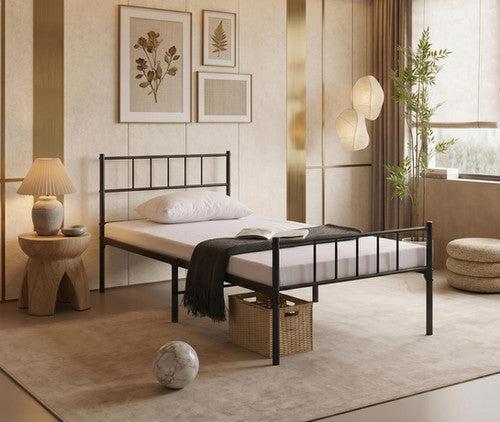 IF-158 Black Steel Bed Frame Single 39"