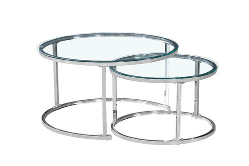 IF-2610Nesting Coffee Table Set With Chrome Steel Frame