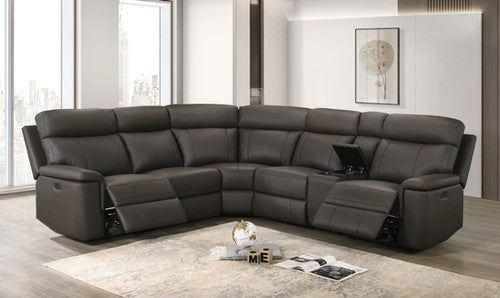 IF-8500 Power Reclining Sectional Sofa Chocolate Leather
