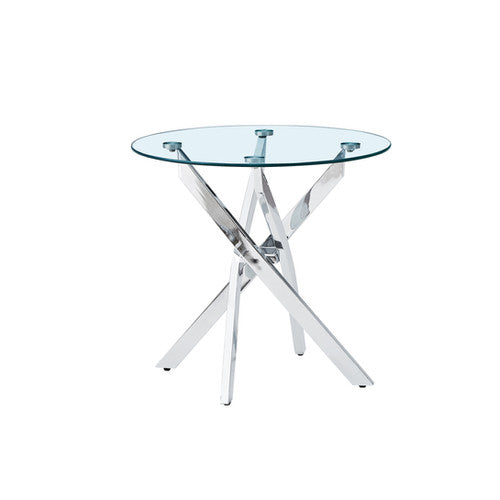 IF-2650 Modern 3-Piece Coffee Table Set, Glass Top, Chrome Base