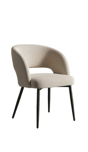 Midnight Black Round Table With Cream Chair Set