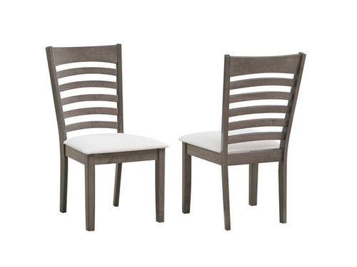 ModernRubber Wood Dining Set, Ladder Back Chairs, Antique Grey