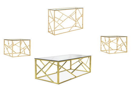 IF-2340/IF-2341 Coffee Table Set with Gold Frame