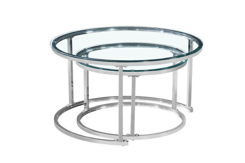 IF-2610Nesting Coffee Table Set With Chrome Steel Frame