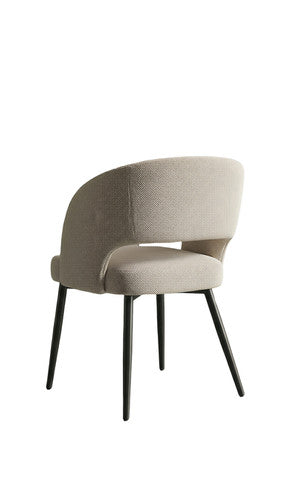 Midnight Black Round Table With Cream Chair Set